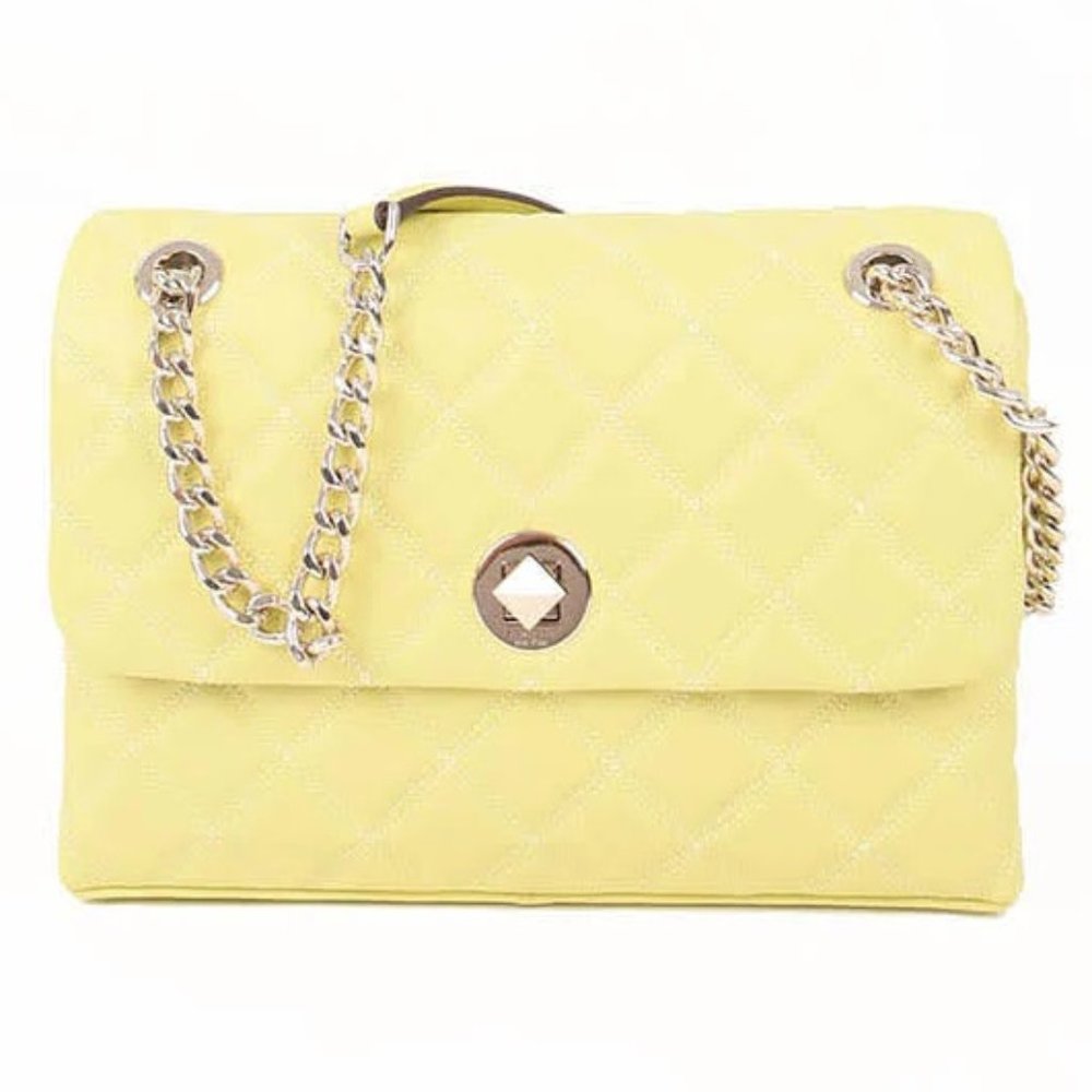 Kate Spade Natalia Smooth Leather Medium Flap Shoulder Bag Frosty Lime